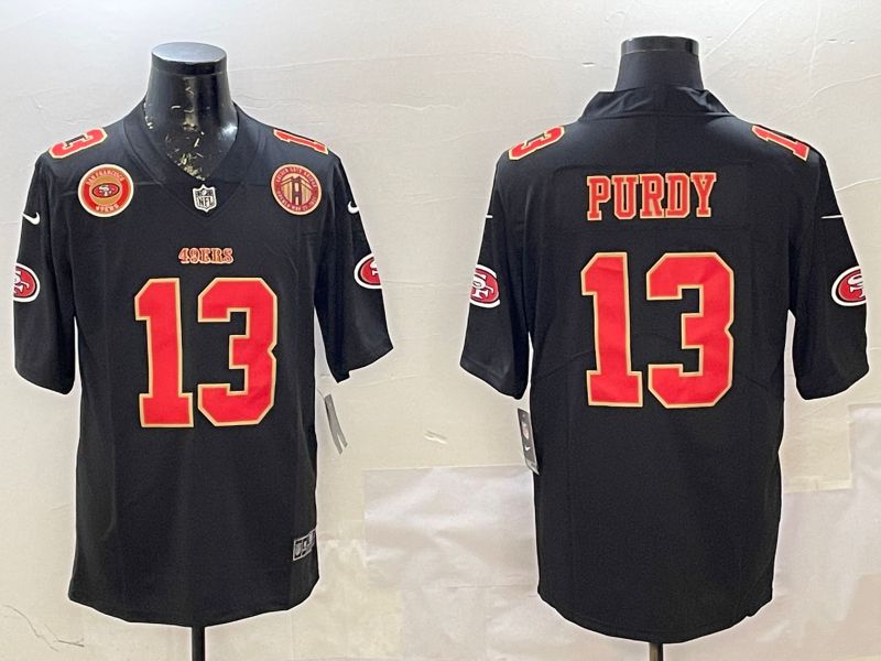 Men San Francisco 49ers #13 Purdy Black gold Fashion 2025 Nike Limited NFL Jersey style 7